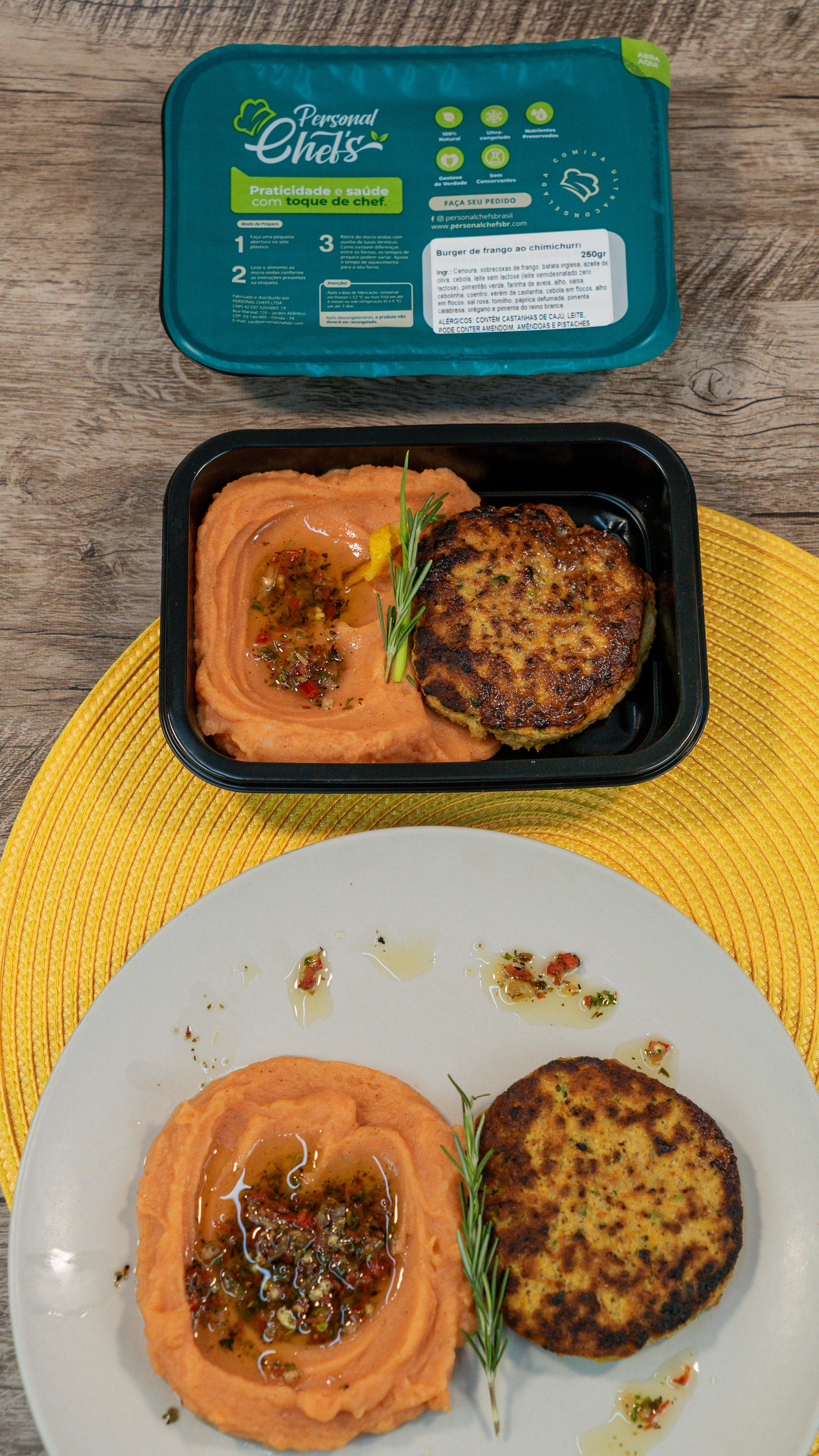 Burger de frango ao chimichurri